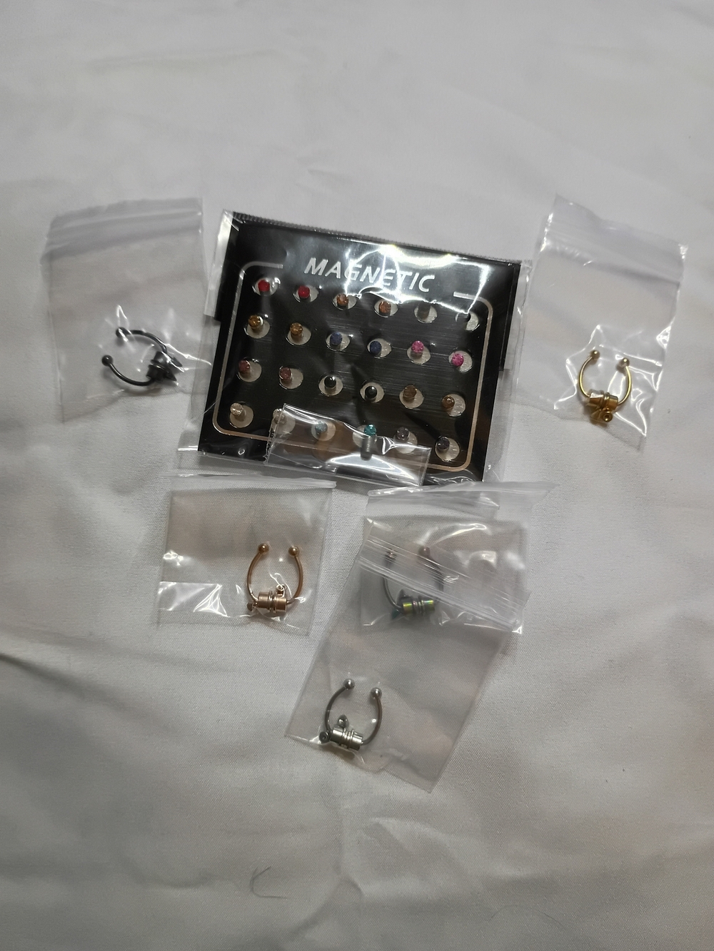 Assorted Magnetic Nose Rings and Septum Clickers - Gold, Silver, Rose Gold